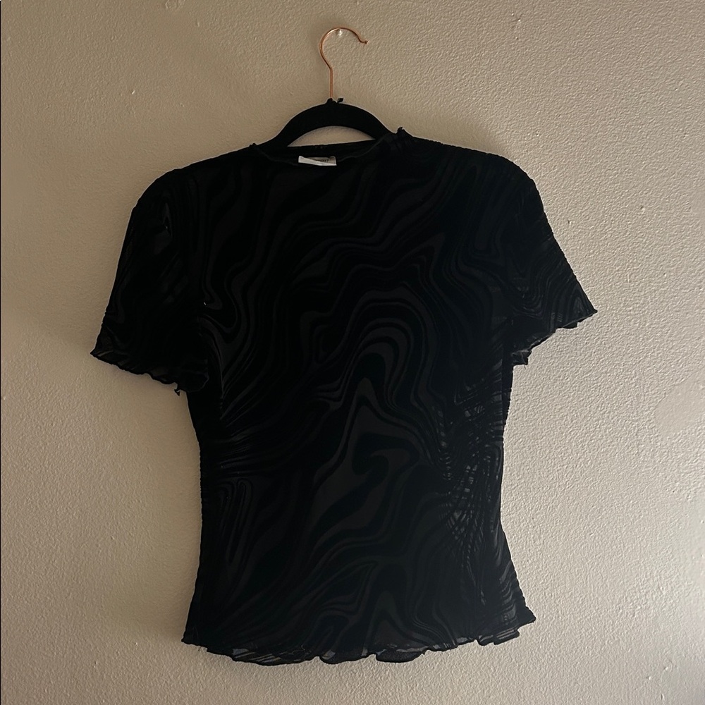 Black Velvet Mesh top